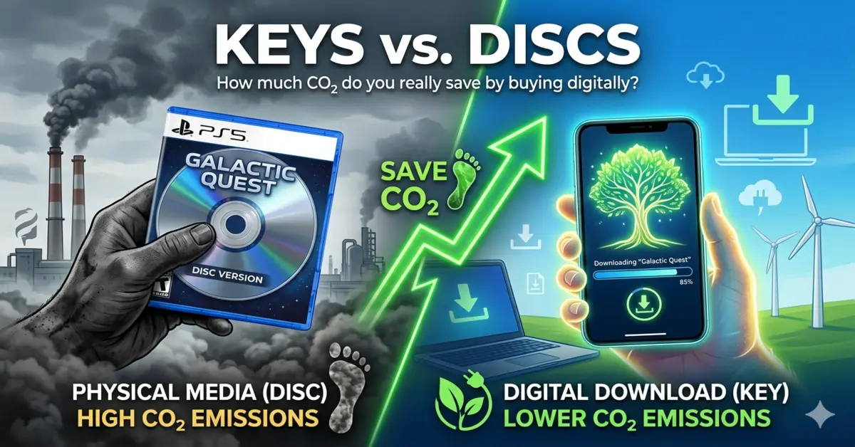 Keys vs. Physical Discs: How Much CO₂ Do You Actually Save in 2026?